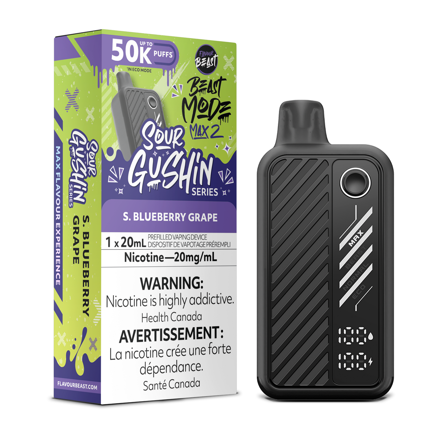 Beast Mode Max 2 50k - Sour Gushin S. Blueberry Grape