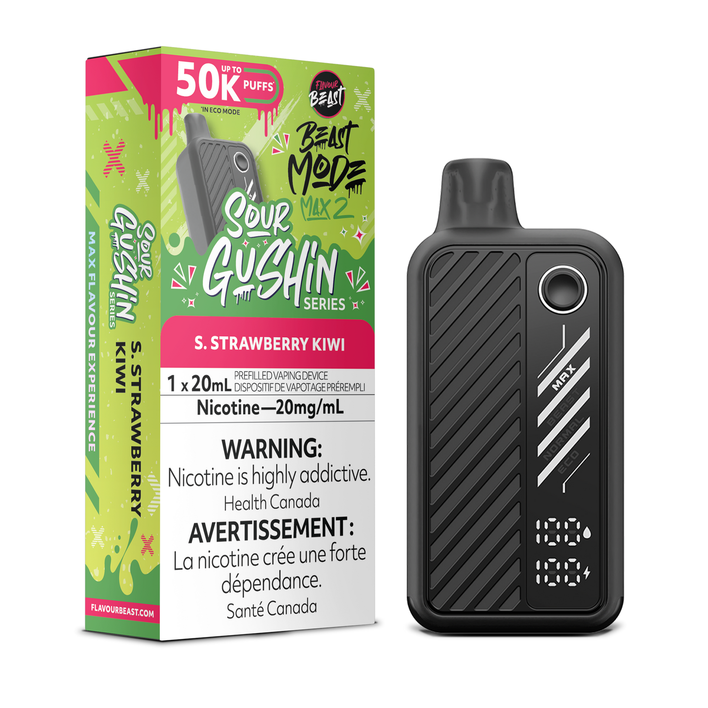 Beast Mode Max 2 50k - Sour Gushin S. Strawberry Kiwi